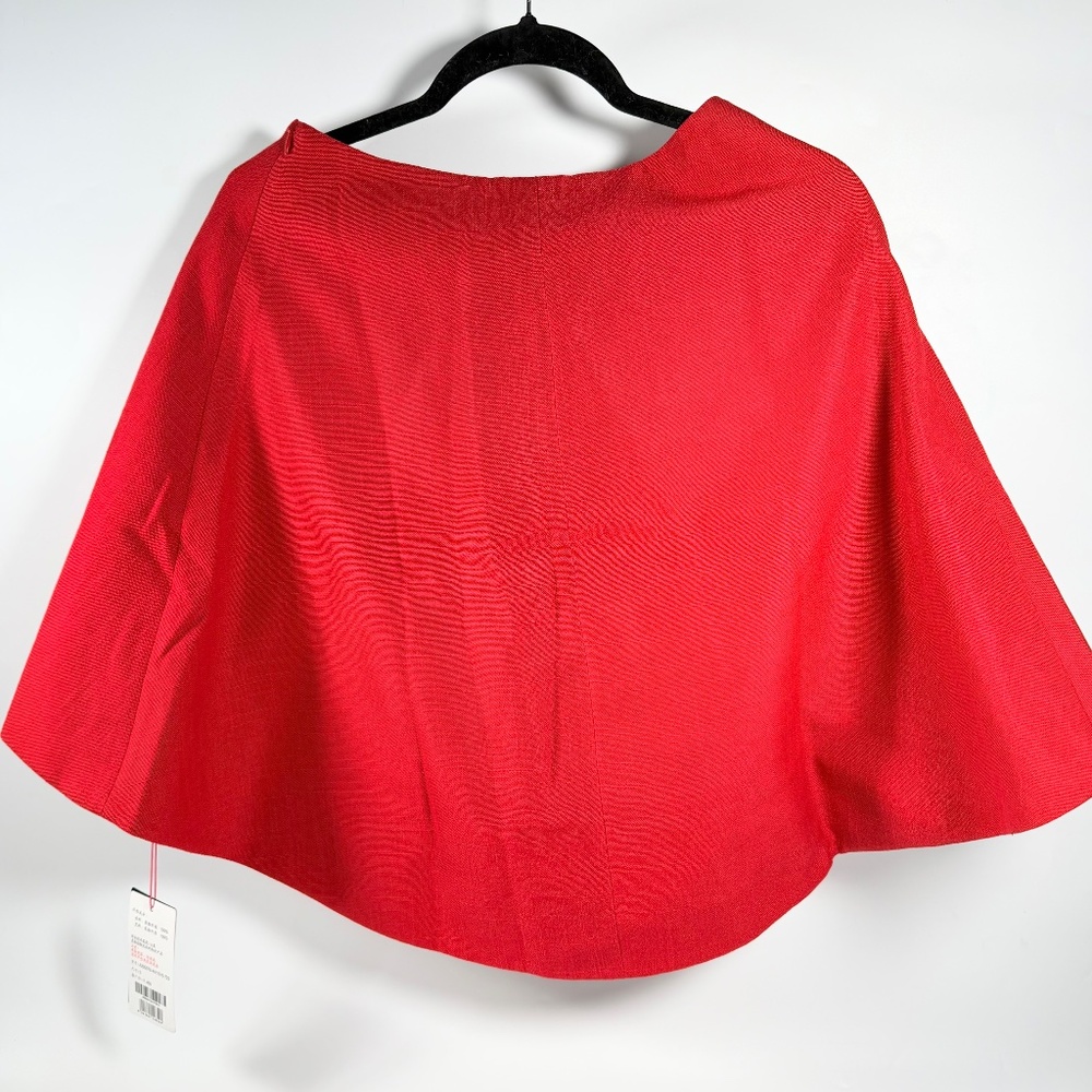 High Waist A-Line Midi Skirt Asymmetrical Hem Women Size M NWT